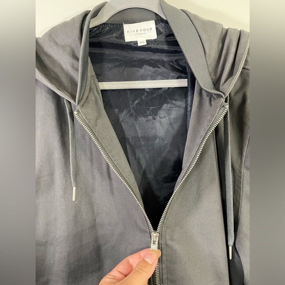 Five Four LA Mens cantan Hoodied Windbreaker Jacket Gray Size XXL - Picture 2 of 5
